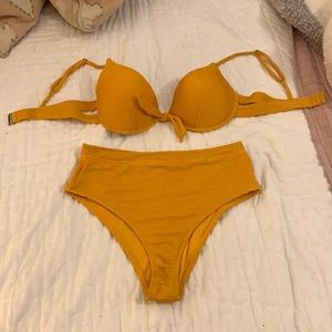 Mustard Yellow High waisted Bikini size large